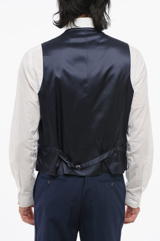CC COLLECTION Virgin Wool Blend Notch Lapel 3 Piece Waistcoat Suit