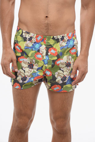 Abstract Patterned Popeline Boxer with Elastic Waistband