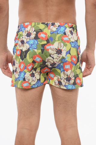 Abstract Patterned Popeline Boxer with Elastic Waistband