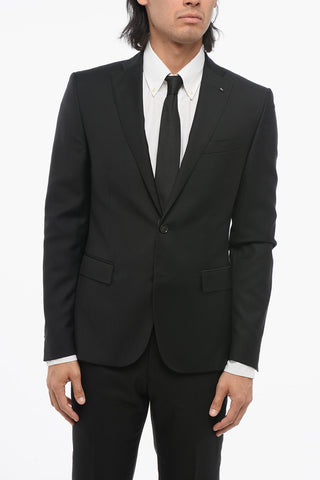 CC COLLECTION Einreihiger Blazer aus Wolle mit Pattentaschen