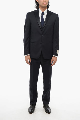 CC COLLECTION 순모 쓰리피스 수트(베스트 포함) 양쪽 트임 피크 라펠