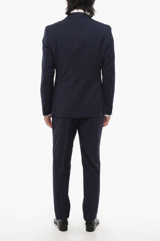 CC COLLECTION Virgin Wool Side Vents Notch Lapel 3 Piece Waistcoat Suit
