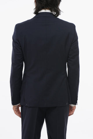 CC COLLECTION Virgin Wool Side Vents Notch Lapel 3 Piece Waistcoat Suit