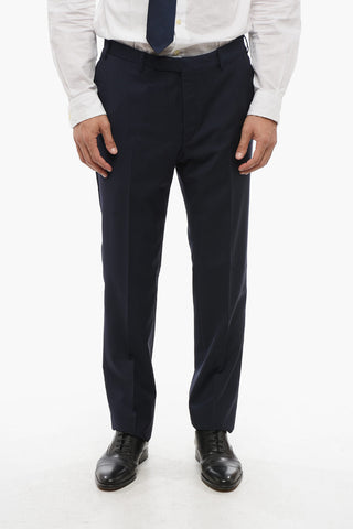 CC COLLECTION Virgin Wool Side Vents Notch Lapel 3 Piece Waistcoat Suit