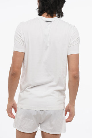 T-Shirt a Maniche Corte in Misto Cotone