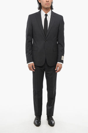 CC COLLECTION Zweiknopf-Anzug aus Schurwolle mit zwei Schlitzen und klassischem Revers