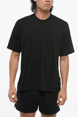 Crew Neck Monochrome Cotton Blend T-Shirt