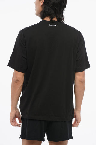 Crew Neck Monochrome Cotton Blend T-Shirt