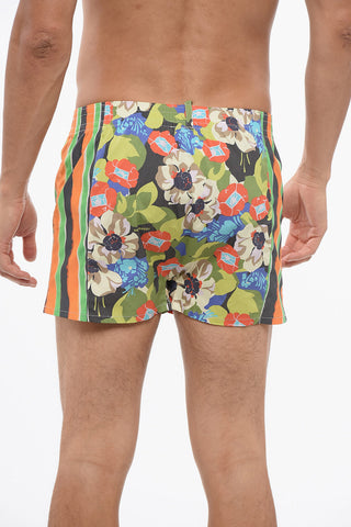 Abstract Patterned Popeline Boxer with Elastic Waistband