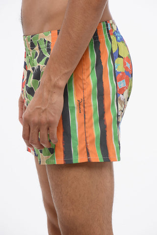 Abstract Patterned Popeline Boxer with Elastic Waistband