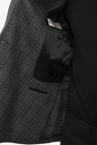 CC COLLECTION Checkered Motif Wool REWARD Double Breasted Blazer