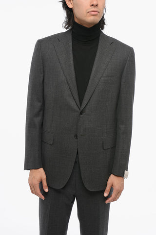 Virgin Wool Suit with Micro Poins Motif