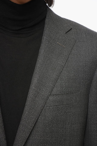 Virgin Wool Suit with Micro Poins Motif