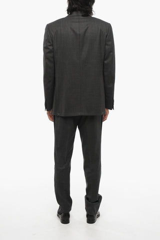 Virgin Wool Suit with Micro Poins Motif