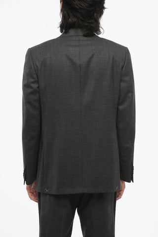Virgin Wool Suit with Micro Poins Motif