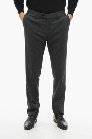 Virgin Wool Suit with Micro Poins Motif
