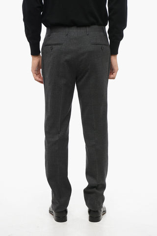 Virgin Wool Suit with Micro Poins Motif