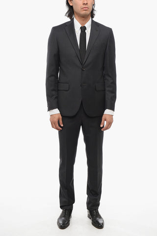 CC COLLECTION Melange Virgin Wool Suit with Flap Pockets