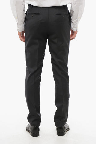 CC COLLECTION Melange Virgin Wool Suit with Flap Pockets