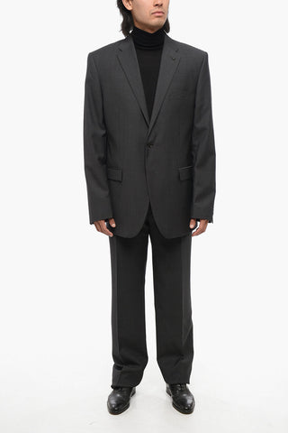 Virgin Wool Suit with Micro Poins Motif