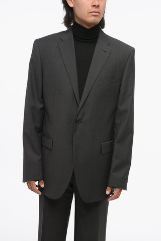 Virgin Wool Suit with Micro Poins Motif