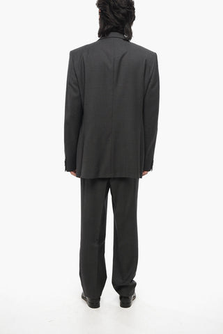 Virgin Wool Suit with Micro Poins Motif