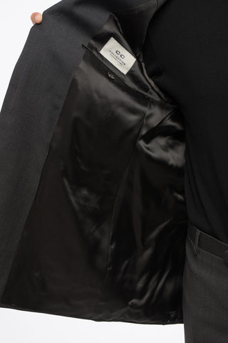 Virgin Wool Suit with Micro Poins Motif