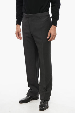 Virgin Wool Suit with Micro Poins Motif