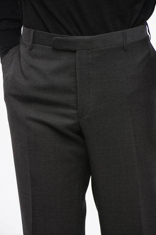 Virgin Wool Suit with Micro Poins Motif