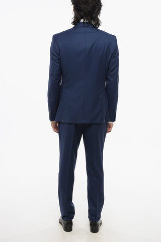 CC COLLECTION Virgin Wool Three-Piece Suit with Waistcoat, Two Vents and Notched Lapel