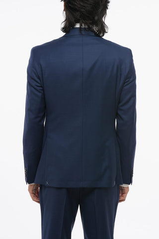 CC COLLECTION Virgin Wool Three-Piece Suit with Waistcoat, Two Vents and Notched Lapel