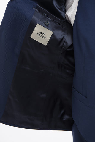 CC COLLECTION Virgin Wool Three-Piece Suit with Waistcoat, Two Vents and Notched Lapel