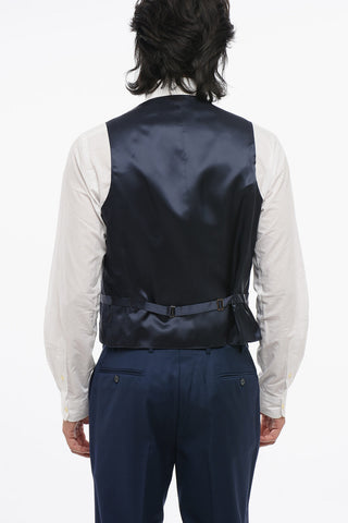 CC COLLECTION Virgin Wool Three-Piece Suit with Waistcoat, Two Vents and Notched Lapel