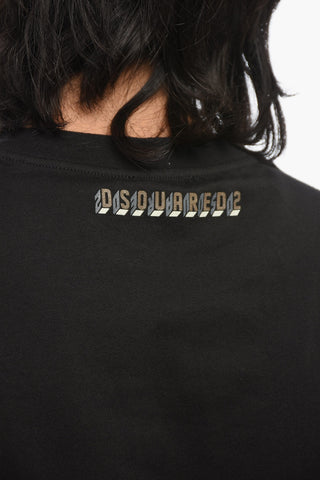 Long-sleeved Cotton Blend T-Shirt with Cuffs