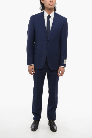 CC COLLECTION Virgin Wool Side Vents Notch Lapel 2-Button Suit