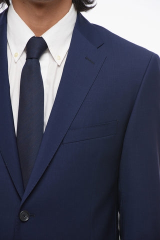 CC COLLECTION Virgin Wool Side Vents Notch Lapel 2-Button Suit