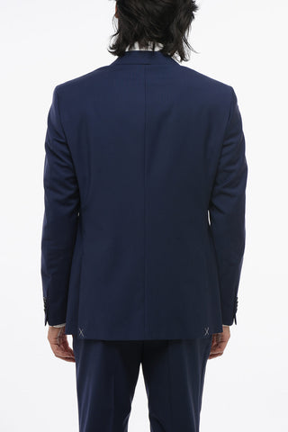 CC COLLECTION Virgin Wool Side Vents Notch Lapel 2-Button Suit