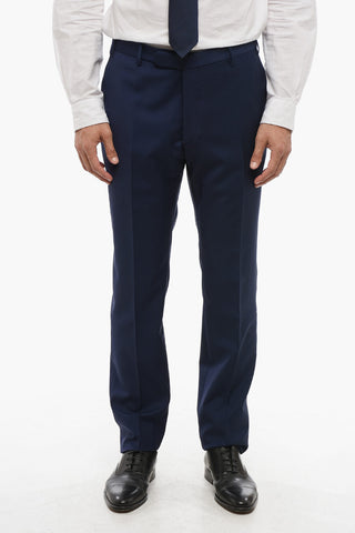 CC COLLECTION Virgin Wool Side Vents Notch Lapel 2-Button Suit