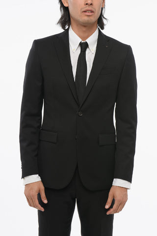 CC COLLECTION Wool Single Breasted Blazer With Flap Pockets