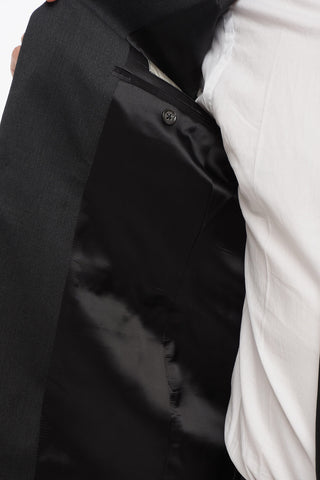 CC COLLECTION Melange Virgin Wool Suit with Flap Pockets