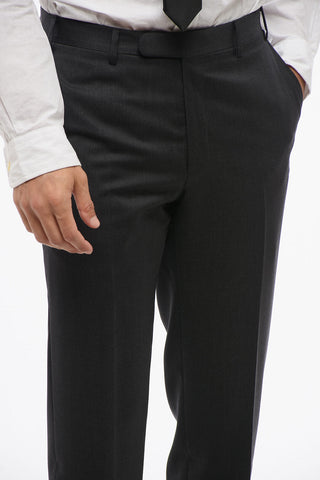 CC COLLECTION Melange Virgin Wool Suit with Flap Pockets