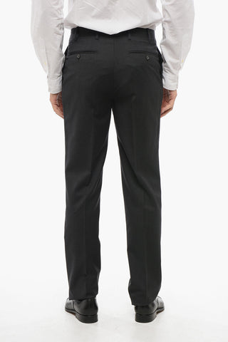 CC COLLECTION Melange Virgin Wool Suit with Flap Pockets