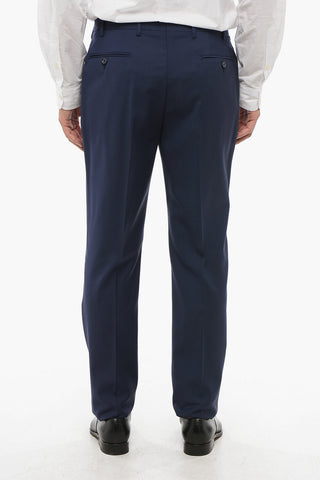 CC COLLECTION Virgin Wool Three-Piece Suit with Waistcoat, Two Vents and Peak Lapel