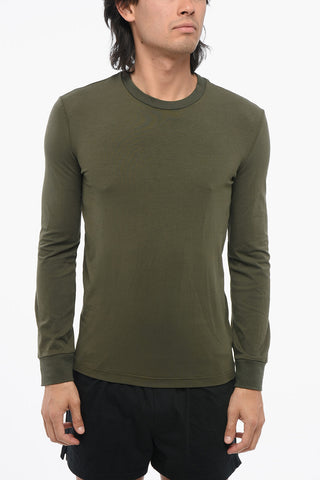 T-Shirt a Maniche Lunghe in Misto Cotone
