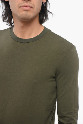 T-Shirt a Maniche Lunghe in Misto Cotone