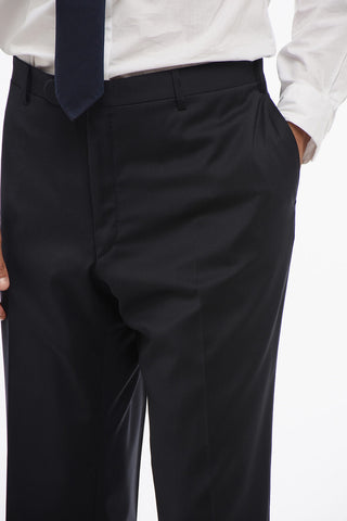 CC COLELCTION Virgin Wool Side Vents Peak Lapel Belt Loops 3-Piece Waistcoat Suit