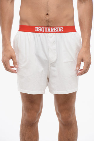 Stretch Cotton Boxer with Logoed Waistband