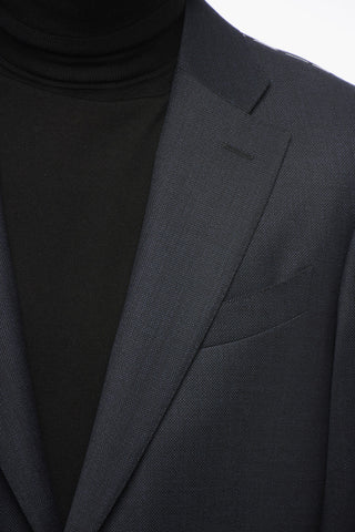 Virgin Wool Suit with Micro Poins Motif