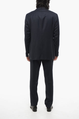 Virgin Wool Suit with Micro Poins Motif