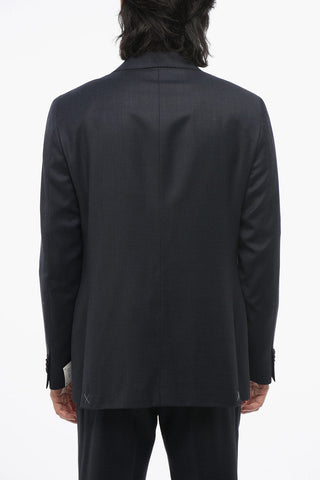Virgin Wool Suit with Micro Poins Motif